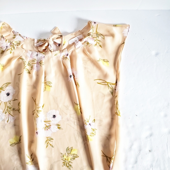 LC Lauren Conrad Peach Pleated Neck Blouse S - Picture 2 of 6